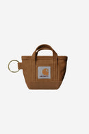 Carhartt WIP Mini Tote Bag Keychain 100% Cotton 'Dearborn' Canvas, 11.3 oz (Hamilton Brown)