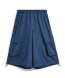 Taion Non Down Military Knee Lenght Cargo Shorts (Indigo Denim)