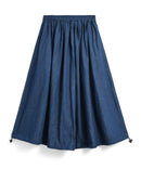 Taion Non Down Military Gather Skirt (Indigo Denim)