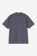 Carhartt WIP S/S Bert Pocket T-Shirt Organic Cotton/Polyester Single Jersey, 220 g/m² (Bert Stripe, Shady Purple)