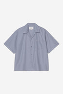 Carhartt WIP S/S Kendry Shirt Cotton Poplin, 3.9 oz Shady (Blue / White)