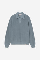 Carhartt WIP L/S Miles Polo Cotton Knit, 7 gauge (Shady Blue)