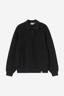 Carhartt WIP L/S Miles Polo Cotton Knit, 7 gauge (Black)