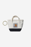 Carhartt WIP Mini Tote Bag Keychain 100% Cotton 'Dearborn' Canvas, 11.3 oz (Natural / Blue)