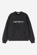 Carhartt WIP W' Painter Sweat Cotton Sweat, 430 g/m² (Black destroy wash, splatter)