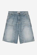 Carhartt WIP W' Nixon Double Knee Short 100% Cotton 'Smithtown' Denim, 12 oz (Blue destroy wash, splatter)