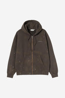 Carhartt WIP Hooded Painter Jacket Cotton Sweat, 430 g/m² (Tobacco destroy wash, splatter)