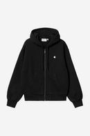 Carhartt WIP FW27 W' Hooded Casey Jacket Cotton Sweat, 420 g/m² Black / Silver