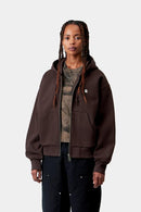 Carhartt WIP FW27 W' Hooded Casey Jacket Cotton Sweat, 420 g/m² Palisander / Silver