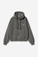 Carhartt WIP FW27 W' Hooded Nelson Jacket Cotton Sweat, 370 g/m² Black garment dyed