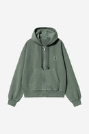 Carhartt WIP FW27 W' Hooded Nelson Jacket Cotton Sweat, 370 g/m² Dark Scarab garment dyed