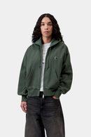 Carhartt WIP FW27 W' Hooded Nelson Jacket Cotton Sweat, 370 g/m² Dark Scarab garment dyed