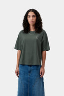 Carhartt WIP FW27 W' S/S Nelson T-Shirt Organic Cotton Single Jersey, 165 g/m² Dark Scarab garment dyed