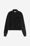 Carhartt WIP FW27 W' L/S Maine Polo Sweater Nylon/Cotton Knit, 7 gauge Black / Black