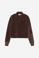 Carhartt WIP FW27 W' L/S Maine Polo Sweater Nylon/Cotton Knit, 7 gauge Palisander / Palisander