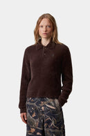 Carhartt WIP FW27 W' L/S Maine Polo Sweater Nylon/Cotton Knit, 7 gauge Palisander / Palisander