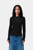 Carhartt WIP FW27 W' L/S Philipa T-Shirt Cotton/Elastane Ribbing 2X1, 245 g/m² Black