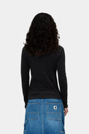Carhartt WIP FW27 W' L/S Philipa T-Shirt Cotton/Elastane Ribbing 2X1, 245 g/m² Black