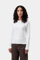 Carhartt WIP FW27 W' L/S Philipa T-Shirt Cotton/Elastane Ribbing 2X1, 245 g/m² White