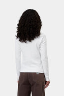 Carhartt WIP FW27 W' L/S Philipa T-Shirt Cotton/Elastane Ribbing 2X1, 245 g/m² White