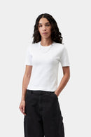 Carhartt WIP FW27 W' S/S Philipa T-Shirt Cotton/Elastane Ribbing 2X1, 245 g/m² White