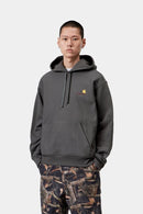 Carhartt WIP FW27 Hooded American Script Sweat Cotton/Polyester Sweat, 420 g/m² Graphite
