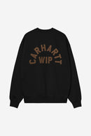 Carhartt WIP FW27 Arch Script Sweat Cotton/Polyester Sweat, 450 g/m²  Black / Hamilton Brown stone washed