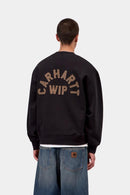 Carhartt WIP FW27 Arch Script Sweat Cotton/Polyester Sweat, 450 g/m²  Black / Hamilton Brown stone washed