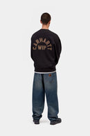 Carhartt WIP FW27 Arch Script Sweat Cotton/Polyester Sweat, 450 g/m²  Black / Hamilton Brown stone washed