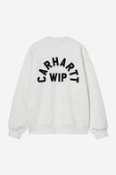 Carhartt WIP FW27 Arch Script Sweat Cotton/Polyester Sweat, 450 g/m² Ash Heather / Dark Navy stone washed