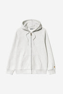 Carhartt WIP FW27 Hooded Chase Jacket Cotton/Polyester Sweat, 440 g/m² Ash Heather / Gold