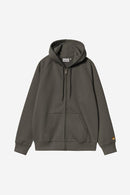 Carhartt WIP FW27 Hooded Chase Jacket Cotton/Polyester Sweat, 440 g/m² Shungite / Gold