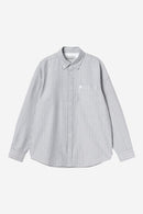 Carhartt WIP FW27 L/S Kanan Shirt Cotton Oxford, 4.7 oz Kanan Stripe, Black