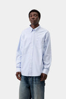 Carhartt WIP FW27 L/S Kanan Shirt Cotton Oxford, 4.7 oz Kanan Stripe, Bleach