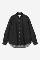 Carhartt WIP FW27 L/S Lucas Shirt Cotton Denim, 8.5 oz Black stone washed