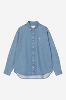 Carhartt WIP FW27 L/S Lucas Shirt Cotton Denim, 8.5 oz Blue bleached