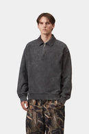 Carhartt WIP FW27 Lambert Polo Sweat Cotton Sweat, 410 g/m² Black moon wash