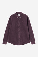 Carhartt WIP FW27 L/S Madison Cord Shirt 100% Cotton Corduroy, 8 Wales, 9.1 oz Cozy Purple