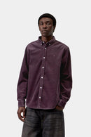 Carhartt WIP FW27 L/S Madison Cord Shirt 100% Cotton Corduroy, 8 Wales, 9.1 oz Cozy Purple