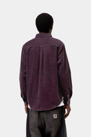 Carhartt WIP FW27 L/S Madison Cord Shirt 100% Cotton Corduroy, 8 Wales, 9.1 oz Cozy Purple
