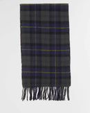 Barbour FW27 Tartan Lambswool Scarf Olive Night