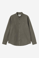 Carhartt WIP FW27 L/S Bolton Shirt Cotton Oxford, 6.8 oz Shungite garment dyed