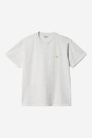 Carhartt WIP FW27 S/S Chase T-Shirt 100% Cotton Combed Single Jersey, 235 g/m² Ash Heather / Gold