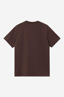 Carhartt WIP FW27 S/S Chase T-Shirt 100% Cotton Combed Single Jersey, 235 g/m² Palisander / Gold