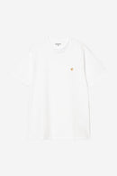 Carhartt WIP FW27 S/S Chase T-Shirt 100% Cotton Combed Single Jersey, 235 g/m² White / Gold