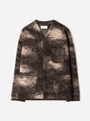 Universal Works FW27 Cardigan Cloud Camo Knit Brown