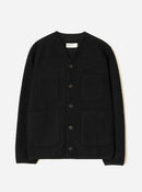 Universal Works FW27 Cardigan Wool Fleece Black