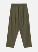 Universal Works FW27 Pleated Track Pant Brushed Moleskin Olive