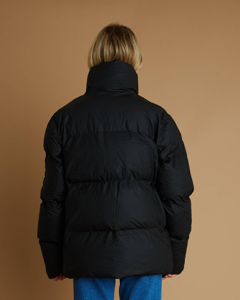 Rains Boxy Puffer Jacket (Black)