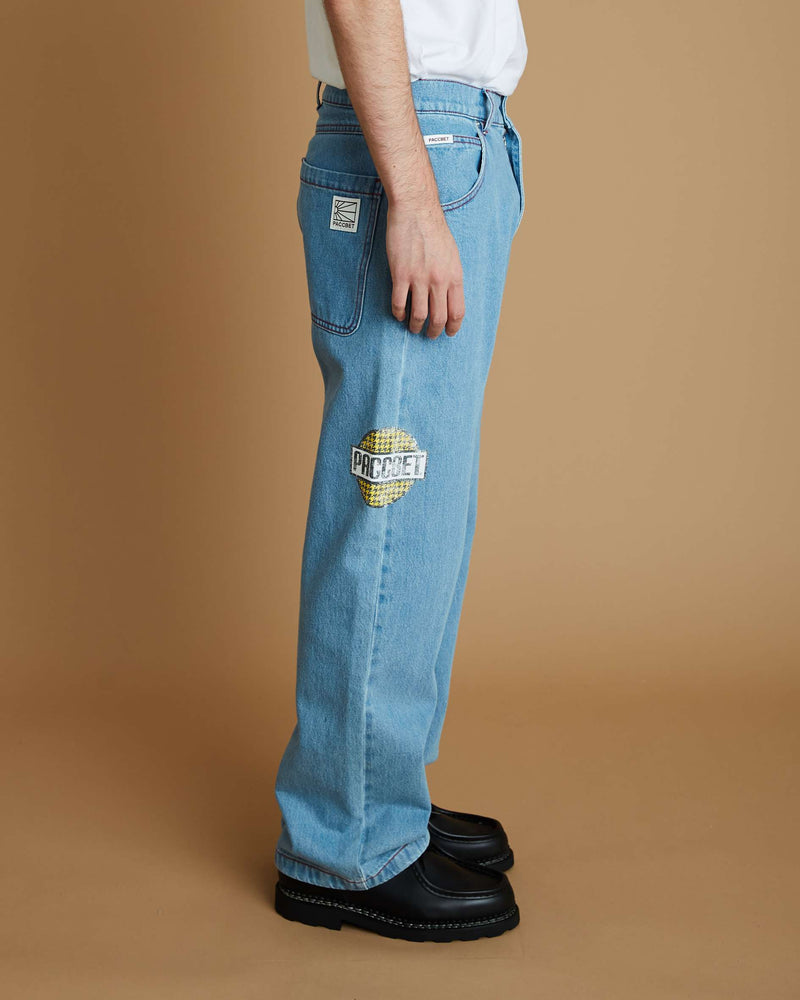 Rassvet Varsity Straight Denim Trousers (Light Blue)